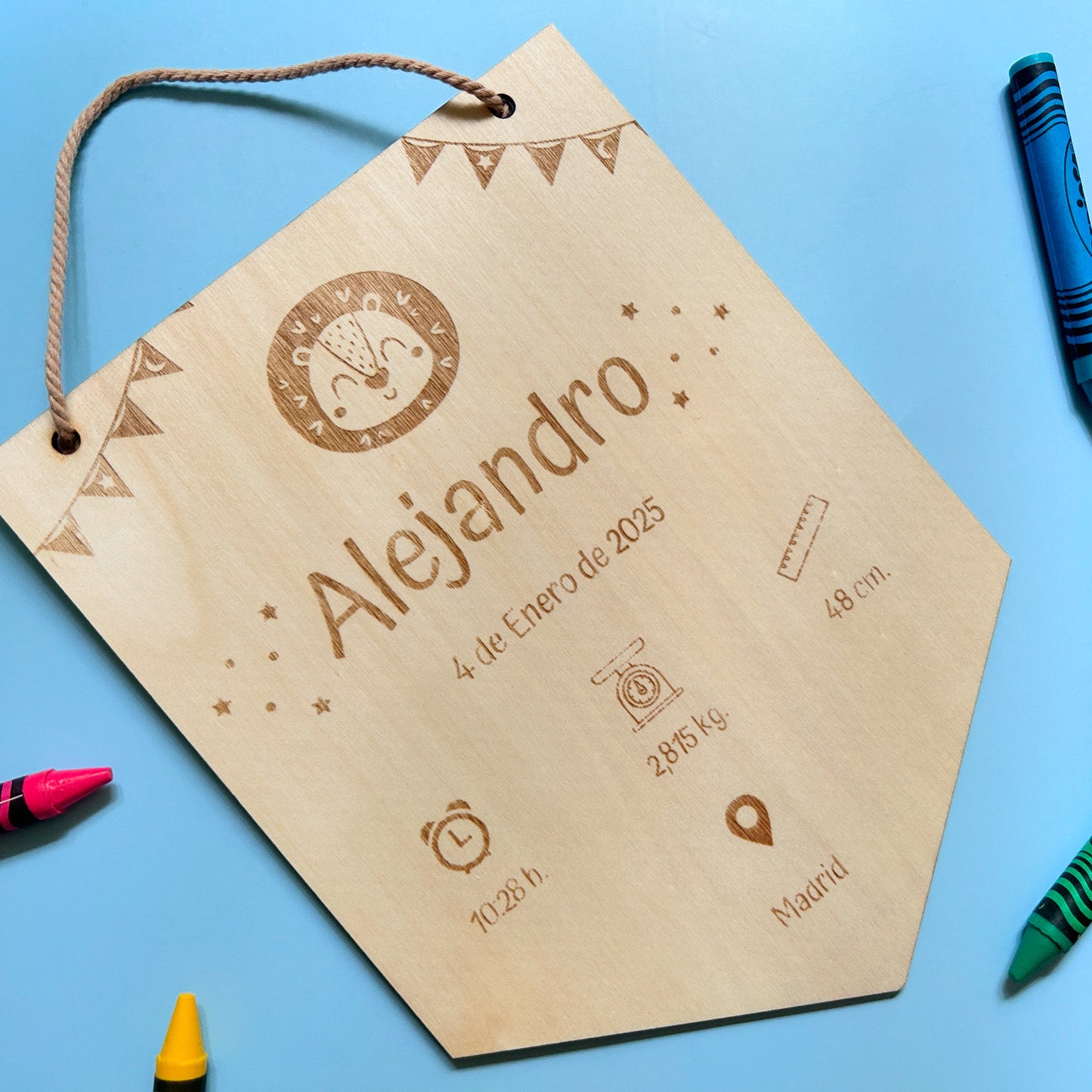 Natalicio Madera Personalizado