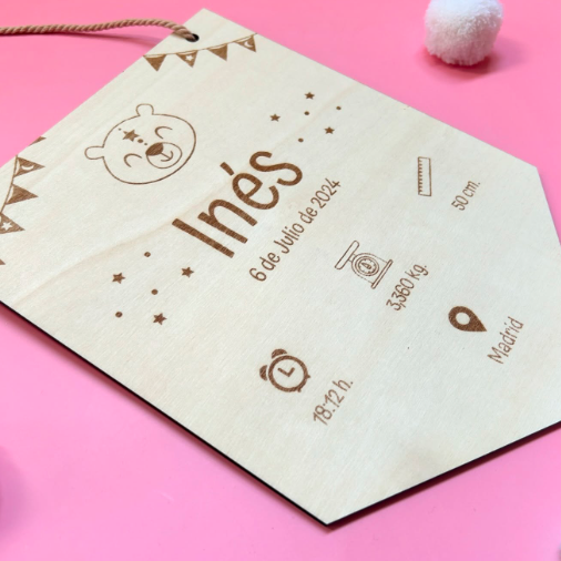 Natalicio Madera Personalizado